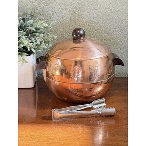 Vintage West Bend Penguin COPPER Hot & Cold Server Ice Bucket USA 1950s MCM